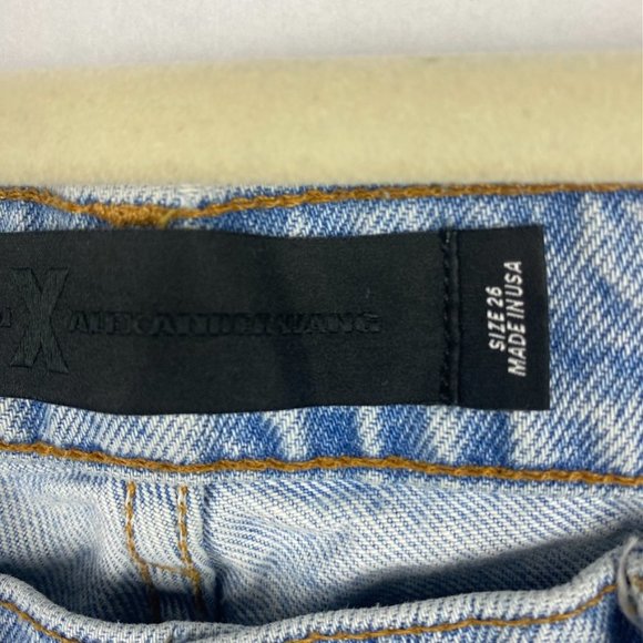 Alexander Wang Womens 26 Jeans Button Fly 100% Cotton Bleach Light Wash Straight - Picture 6 of 10